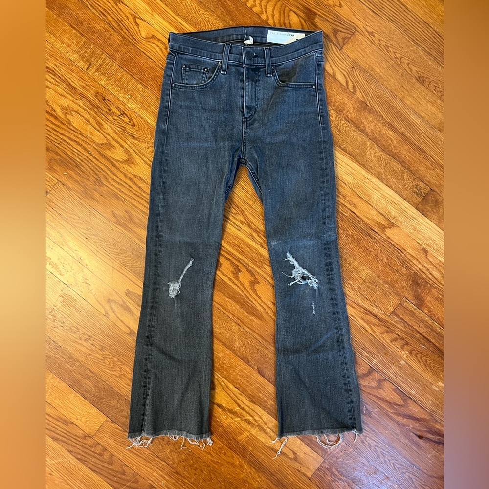 Rag and Bone cropped black jeans